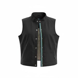French Cuff Black Quilted Women's Vest